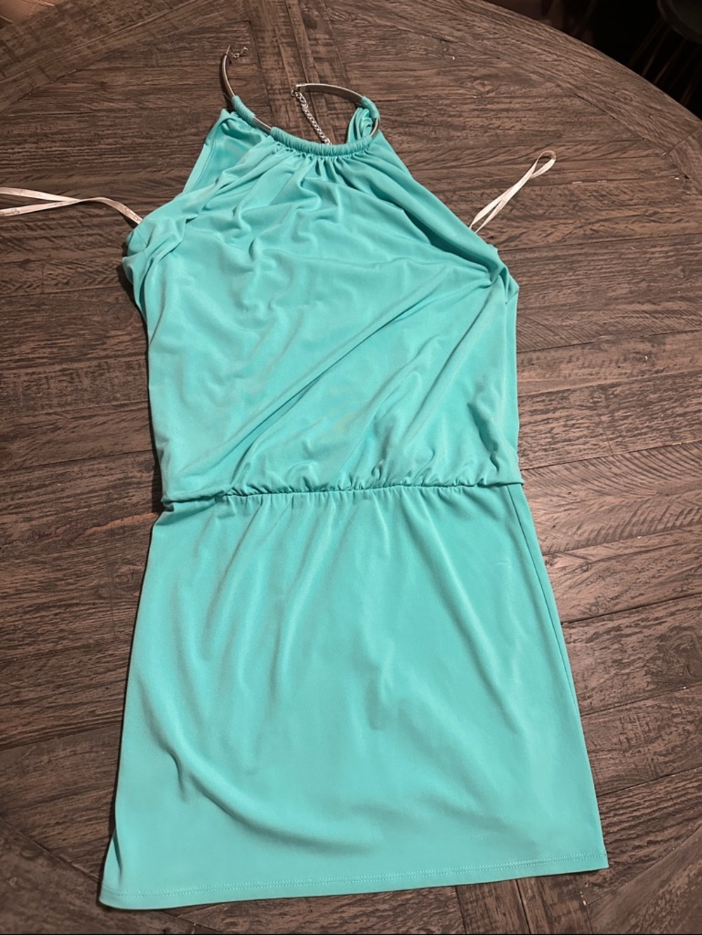 Jessica Simpson Turquoise Halter Dress